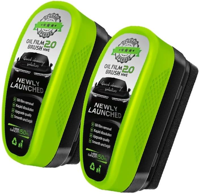 Oil Film Brush Clear Vision Glass Cleaner, Clearview Shield Clear Vision Windshield Cleaner, Oil Film Cleaning Brush for Car Windows (2PCS) image number 6