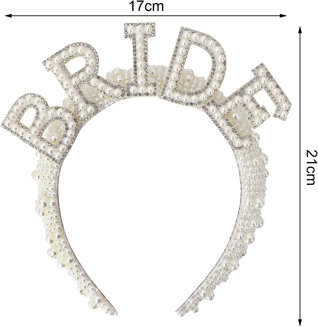 Bride Headband, Pearl Headband, Bride to Be Headband, Bachelorette Party Women'S Headband, Bride Hair Accessories, Bridal Accessories for Bachelorette Party Hen Party Wedding Decoration image number 2