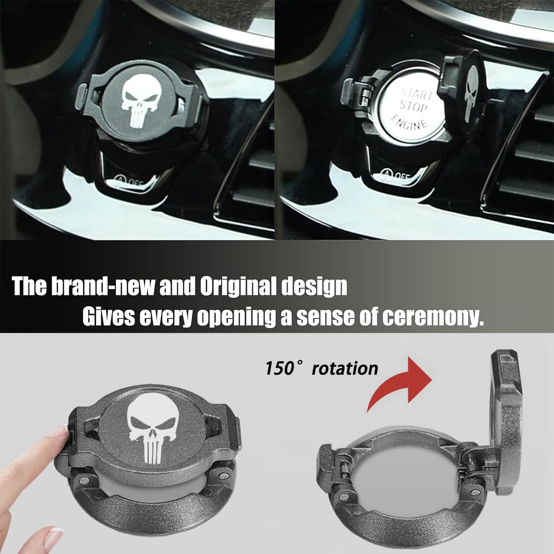 Push Start Button Cover,Press Car Engine Start Stop Button Cover,Push to Start Button Cover,Ignition Protective Anti-Scratch Universal Button Decoration Protector.(Red) image number 4