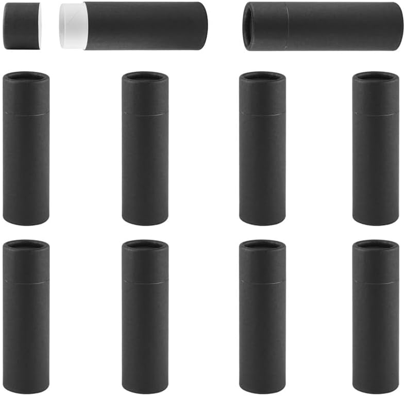 Paperboard Lip Balm Tubes, 10 Pieces Empty Kraft Paper Chapstick Tube Container, round Shap Empty Kraft Paper Jar Tube, Brown