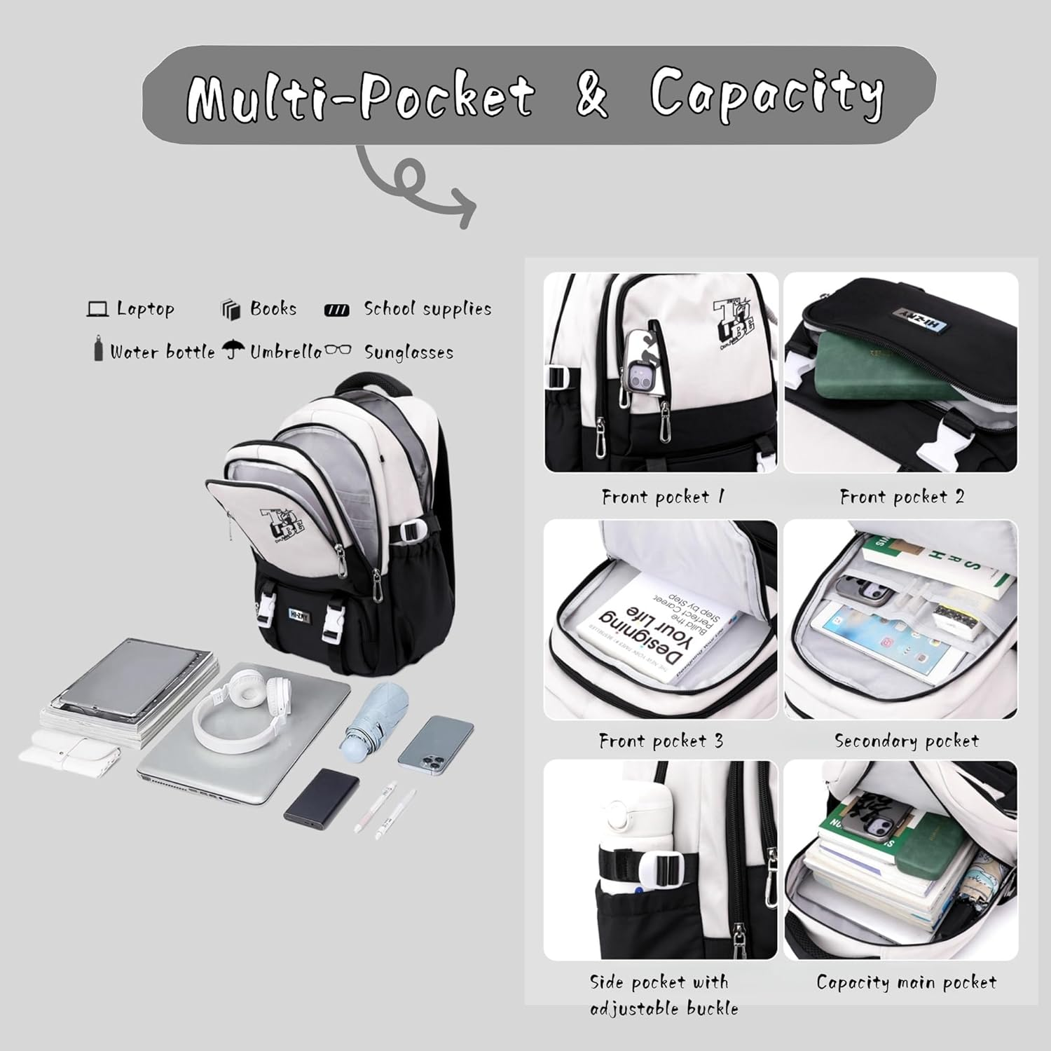 GRUOTEIS Kids Rolling Backpack for Teen Girls Boys School Bag Backpack with Wheels image number 5