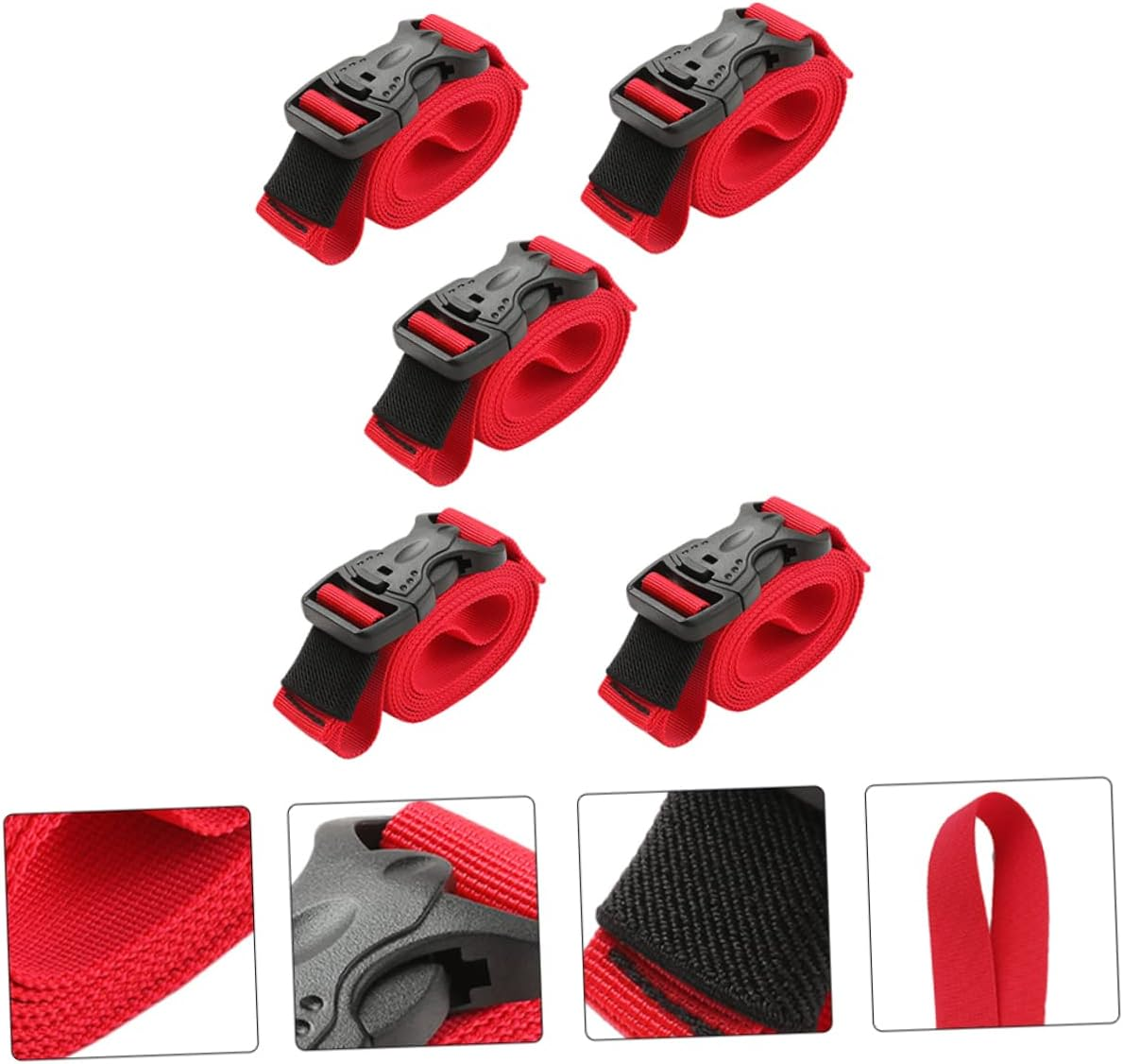 Gadpiparty 5Pcs Bag Straps Lashing Straps for Luggage Cargo Suitcase Nylon Lashing Belts Multi-Functional image number 4