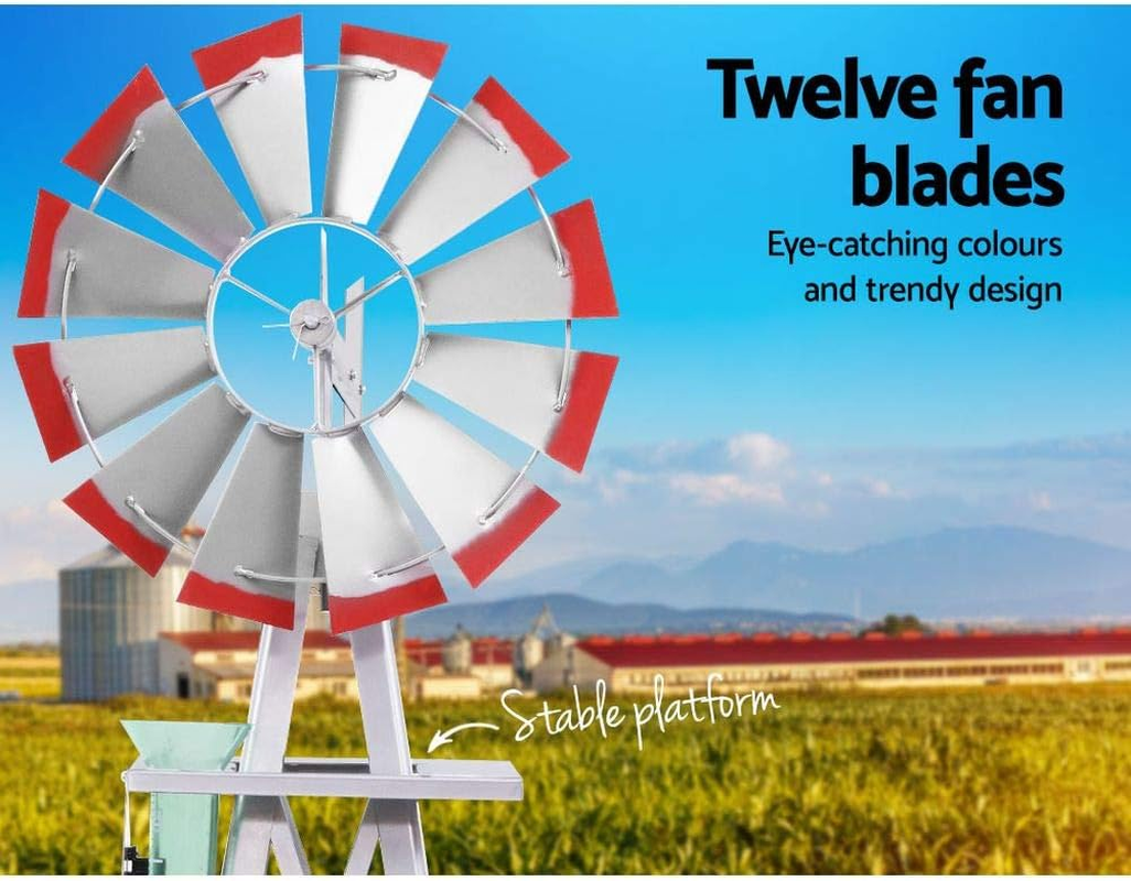 Gardeon Garden Windmill 4FT 146Cm Metal Ornaments Outdoor Decor Ornamental image number 2