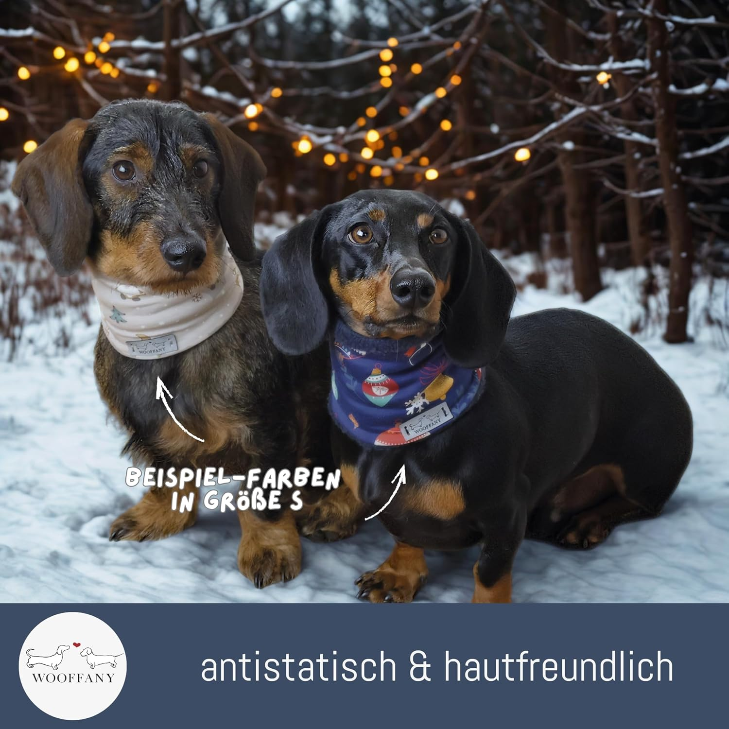 Loop Scarf WOOFFANY - Xmas Special - Limited Edition for Christmas - for Small Dogs to Medium Dog Breeds - Handmade in Germany image number 2