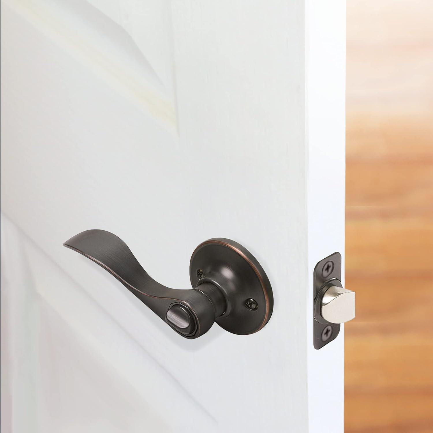 Design House 700534 Springdale 2-Way Latch Privacy Door Handle, Adjustable Backset, Oil Rubbed Bronze Finish