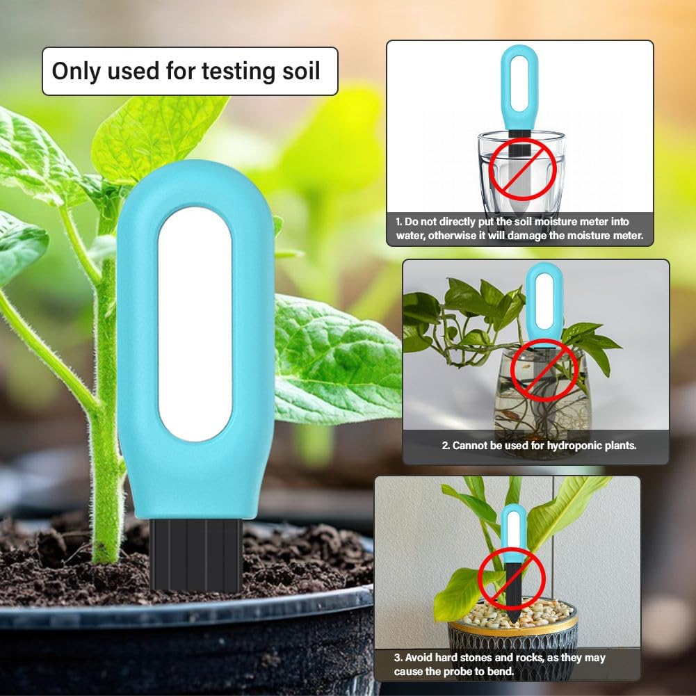 Smart Plant Soil Moisture Meter + App, Bluetooth Soil Sensor + Notifications, Wireless Plant Care Remote Monitoring, Soil Meter for Garden image number 2
