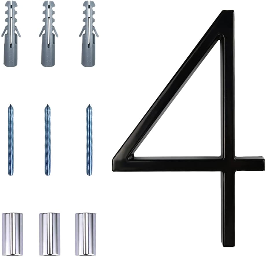 Floating House Number Modern House Numbers 5 Inch, Deamos Zinc Alloy Home Address Number for House with Reflective Finish Brass Floating Mount or Flush Mount Zinc Alloy [Number 2]