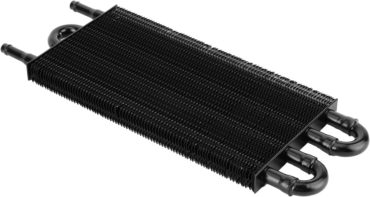 Aluminum Oil Cooler for Transmission and Power Steering Cooling, 4 Rows Black Radiator for Auto Vehicles image number 1