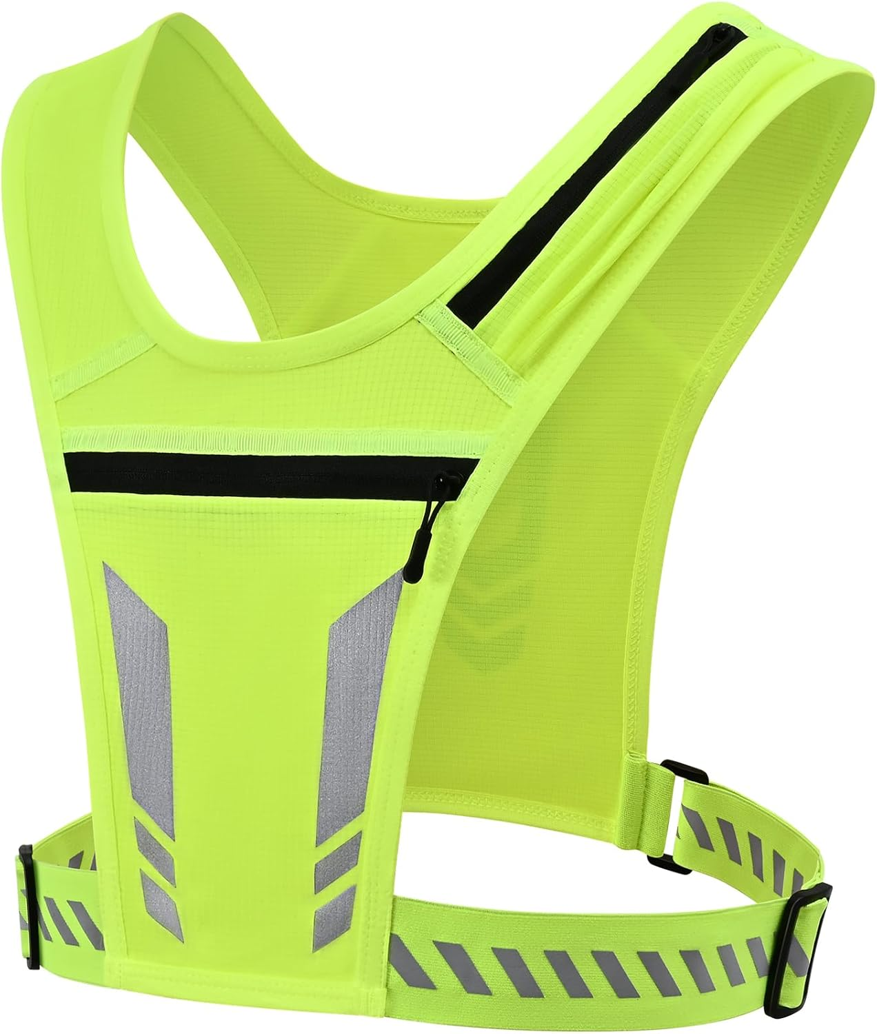Wocharm Reflective Vest Chest Phone Holder, Adjustable Hydration Training Workout Gear for Nighttime Running Biking Motorcycle Dog Walking