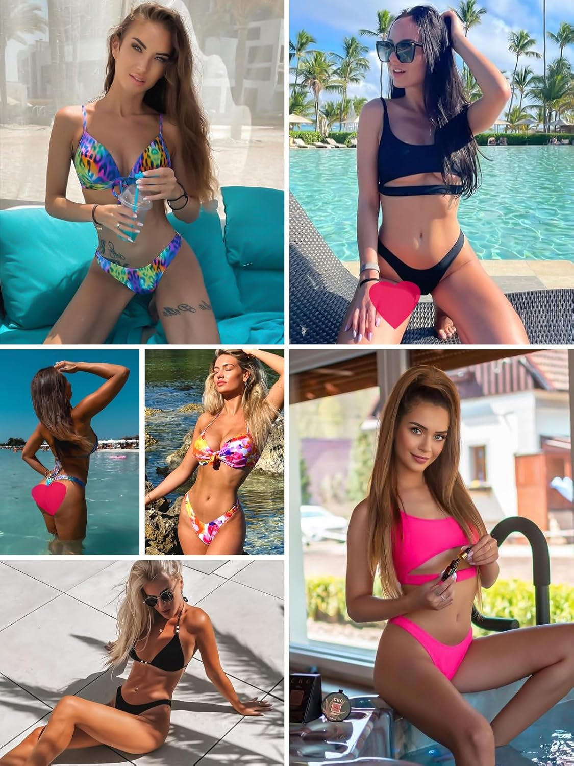 RELLECIGA Women'S Black Thong Bikini Bottom Size Medium