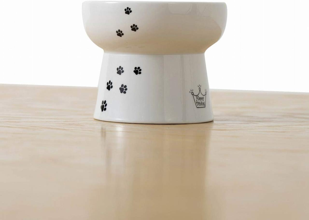 Necoichi Happy Dining Cat Water Bowl with Stem, High Type, Cat Pattern, Anti-Slip Silicone image number 5
