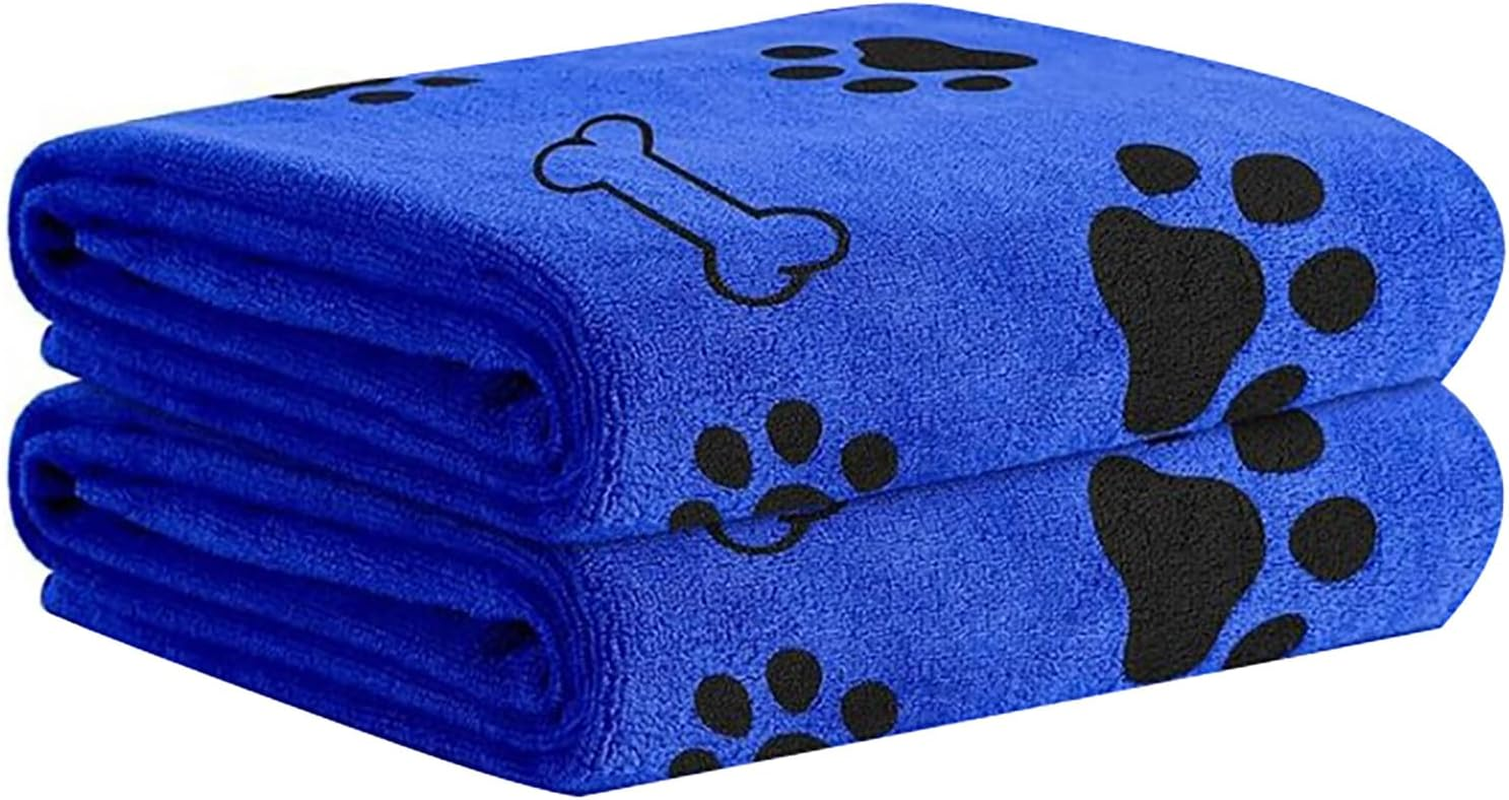 Quick Dry Dog Bath Towel Pack of 2 Large Microfiber Pet Towels Super Absorbent Puppy and Cat Shower Essentials