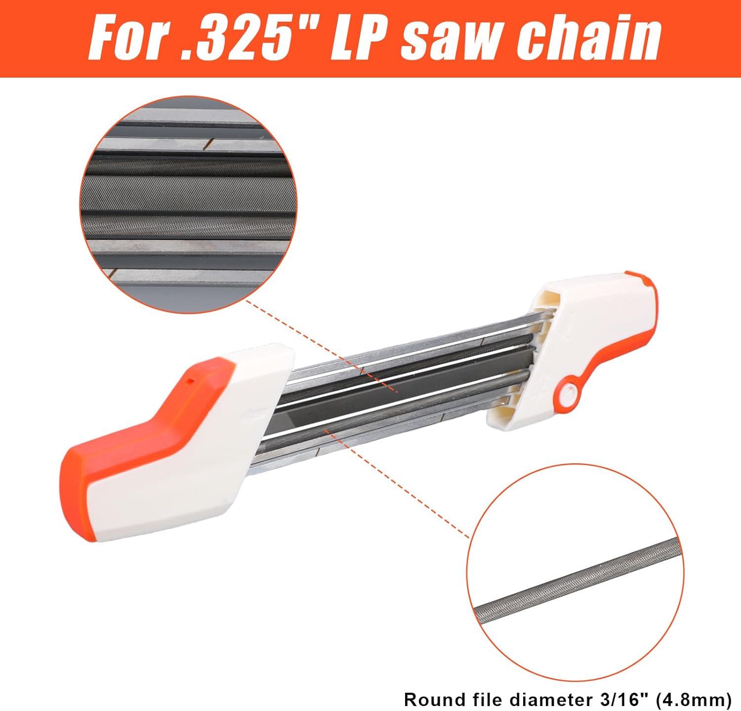 2 in 1 Chainsaw Chain Sharpener for Stihl .325 LP Chain Saw, Easy File Chainsaw Sharpening Tool (3/16" File) image number 6