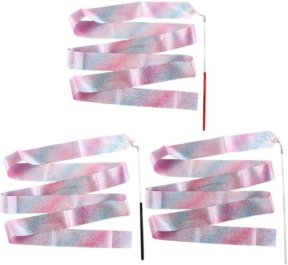 4 PCS Dance Ribbons, Flashing Star Gymnastics Ribbons Rhythmic Shining Dance Ribbons Gymnastics Streamer with Ribbontraining Tool image number 2