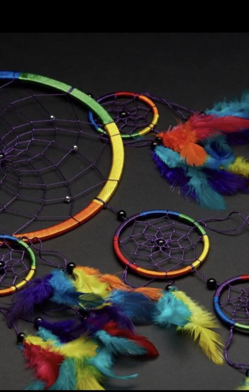 Dream Catcher for Kids Rainbow Chakra Traditional Style Dream Catcher Decoration Hand Made 22Cm X 54Cm image number 4
