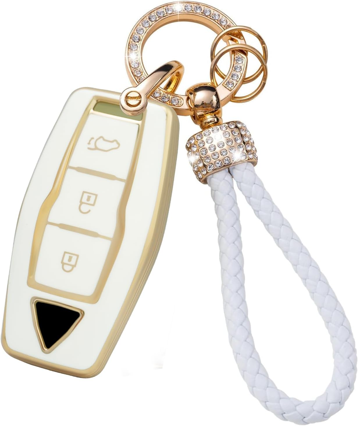 Ontto TPU Car Key Fob Cover Compatible with Mitsubishi Outlander Lancer Eclipse Mirage Pajero Sport L200 Montero Key Holder Keychain Shell Keyring Bag Bling Car Styling Accessories