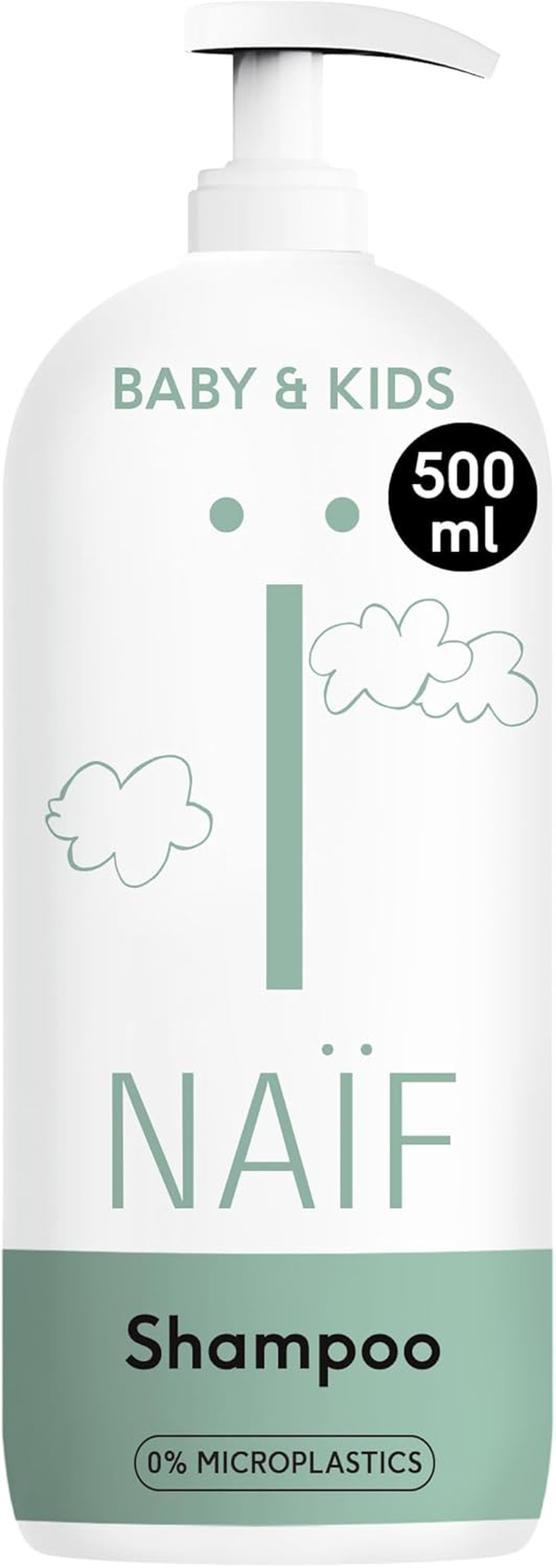 Na&iuml;f, Nourishing Shampoo for Baby and Child, Cleans Hair and Sensitive Scalp, Free from SLS/SLES and Silicone, Natural Shampoo with Coconut & Cotton Seed Oil, 100% Vegan, 500 Ml image number 1