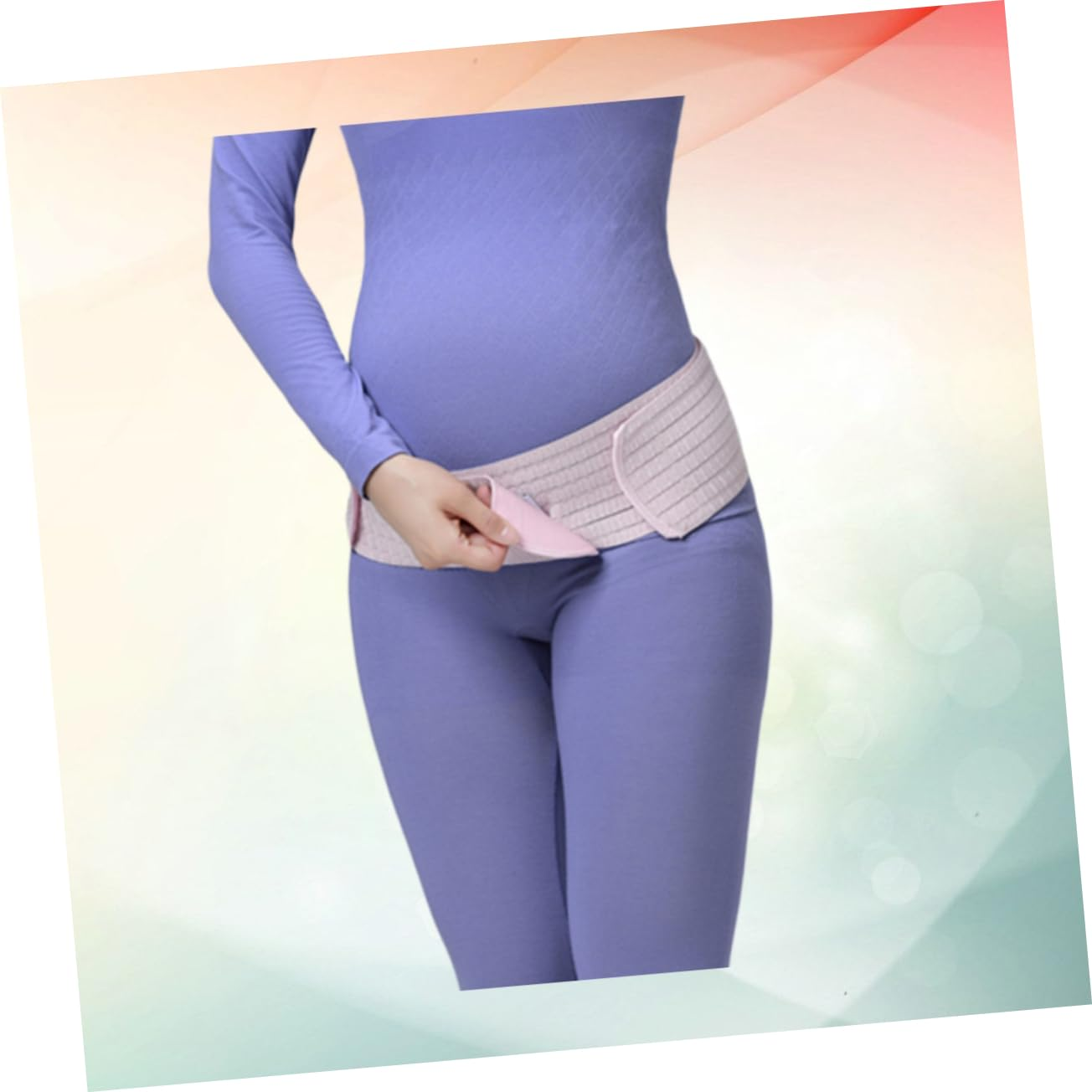 Pregnant Women Dual-Layer Breathable Abdominal Support Belt Pink Free Size Postpartum Pelvic Waist Care Band Pregnancy Back Brace