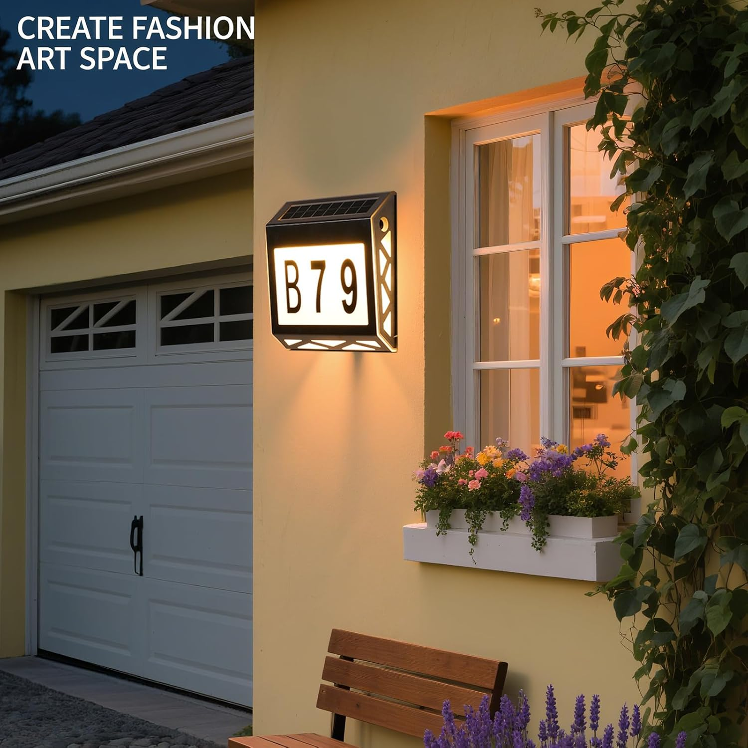 Powerful Solar Address Sign, Illuminated Solar House Number, 3 Colors LED Waterproof Wall Mounted House Numbers with Parts for outside Garden Yard Light up Wall Lamp image number 6