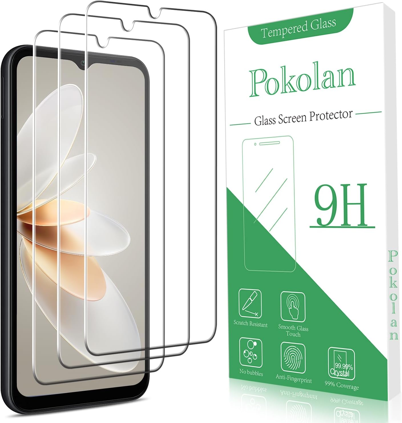 Pokolan 3 Pack Screen Protector for Samsung Galaxy A14 5G Tempered Glass, 9H Hardness, Case Friendly, Bubble Free, Anti-Scratch, Ultra Resistant