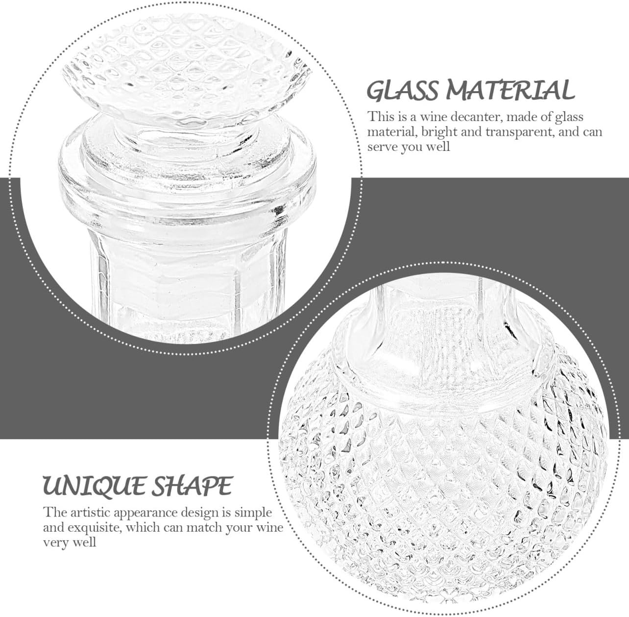 OKUMEYR Creative Glass Wine Bottle for Whiskey Decanter for Home Bar Liquor Dispenser and Design for Wine Decanters image number 2