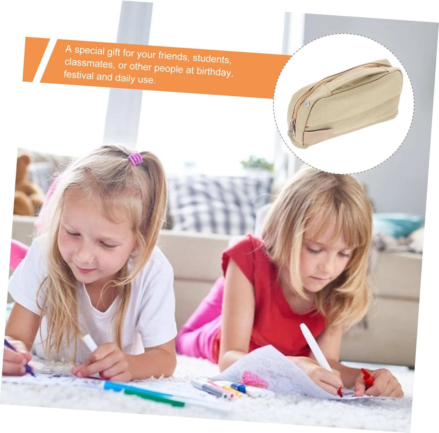 SECFOU Multi-Function Pencil Bag Zipper Adorable Pen Storage Bag for Desk Accessories image number 4