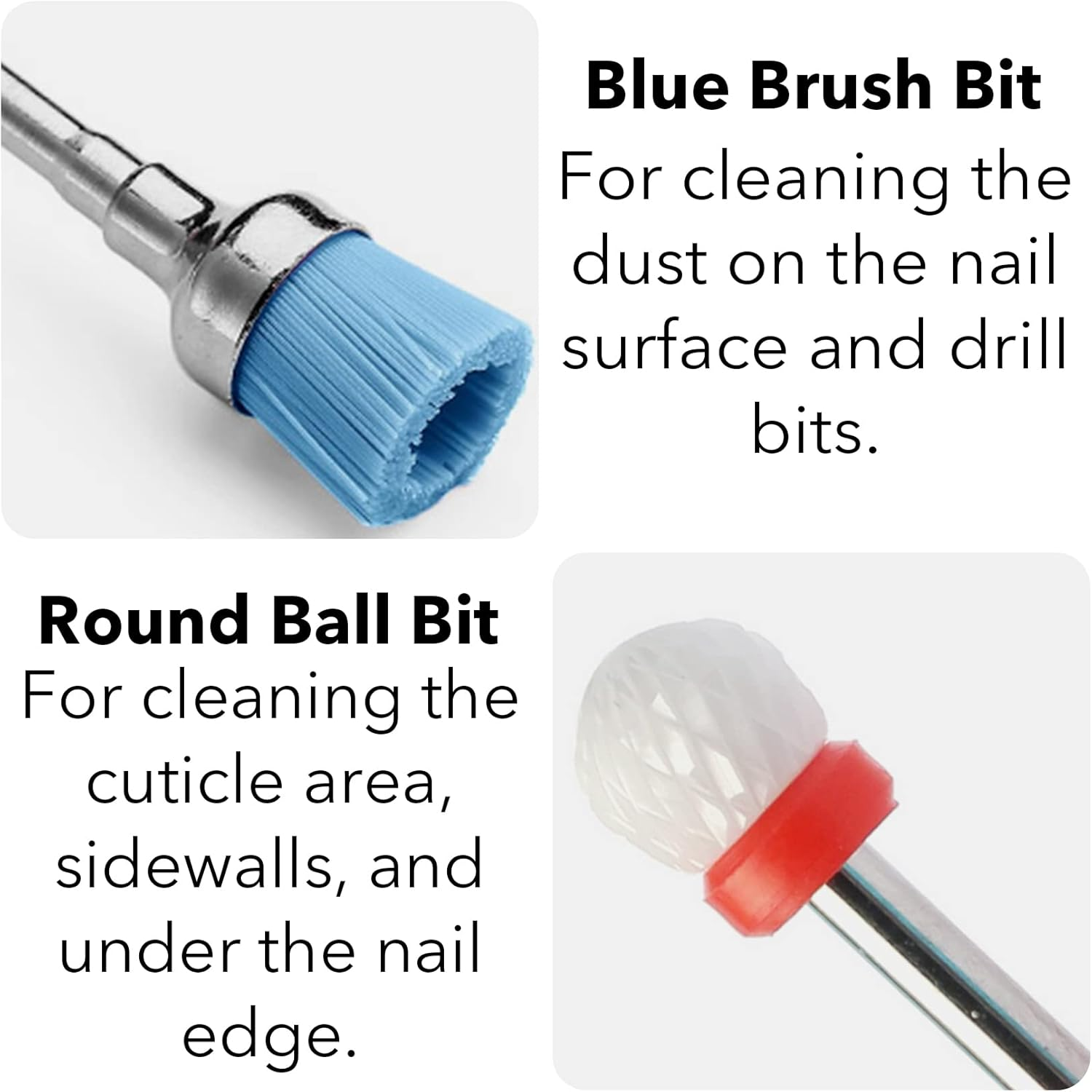 Homeet Pack of 11 Ceramic Nail Cutter Bits Tungsten Alloy Professional Nail Cutter Bits Diamond Attachments Removal Gel Acrylic Cuticle Nail Drill for Manicure Pedicure image number 5