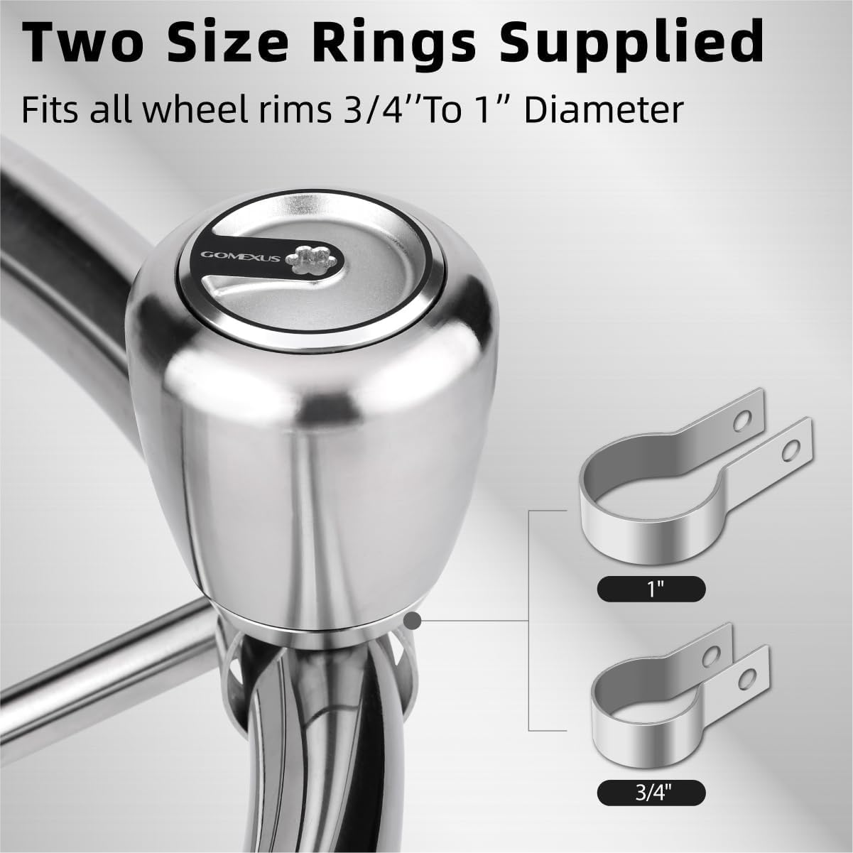 GOMEXUS Boat Steering Wheel Knob,316 Stainless Steel Suicide Wheel Knob Spinner,Universal Fit for Tractors,Trucks,Mowers image number 2