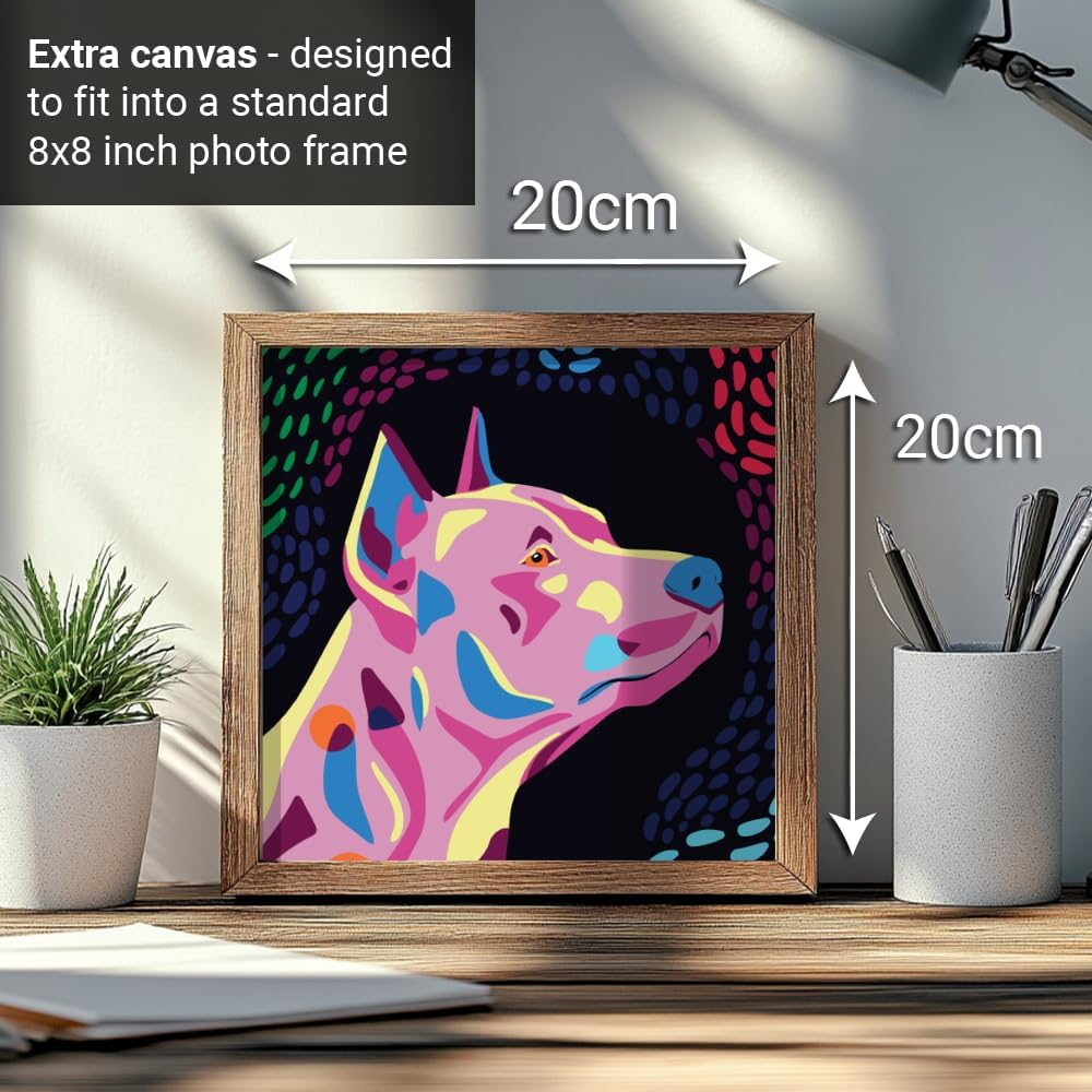 COLORDEMY 2-In-1 Paint by Numbers Kit - Rolled Canvases (20X25Cm & 20X20Cm), 16 Colours, Brushes & Paints Included - Fun for Adults & Kids, Perfect for Parties or Group Painting (Pinscher Design) - Corgi image number 6