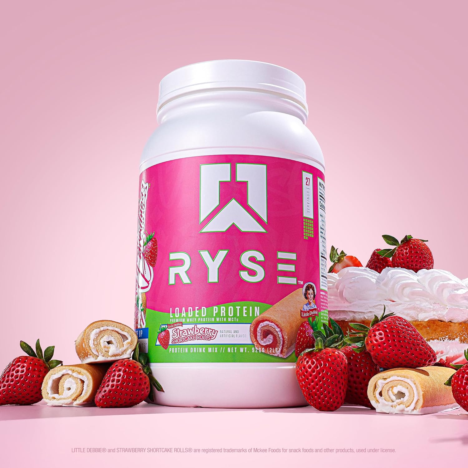 Ryse Loaded Protein Powder, Strawberry Shortcake Roll 907 G