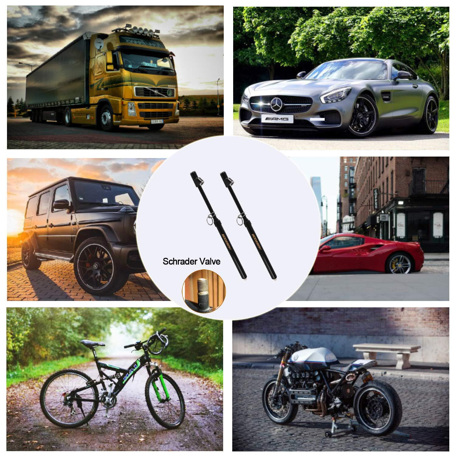 GODESON Dual Head Tire Pressure Gauge, Heavy Duty Pencil Tire Gauge Range 10-150Psi,Dual Head Truck Pen Air Pressure Gauge (Pack of 2)