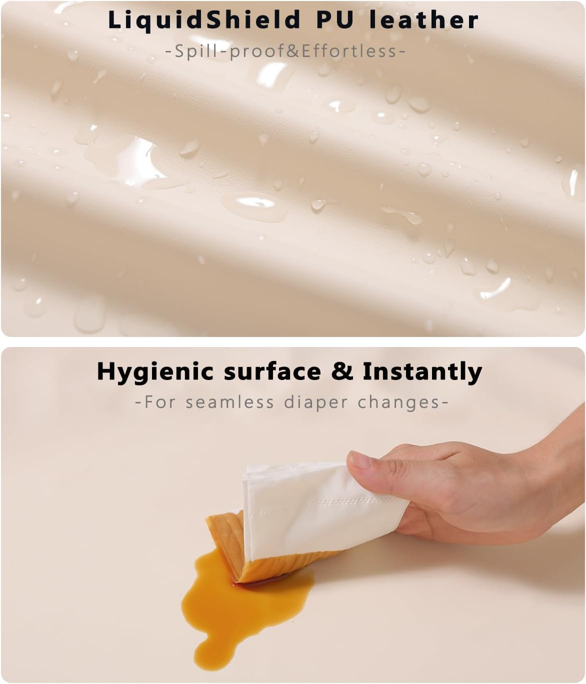 Vegan Leather Baby Changing Pad Covers for Girl, Boy, Waterproof & Wipeable Soft Diaper Changing Mat Cover.Fits Standard Changing Pads with Dimensions of 32" X 16". (Green)