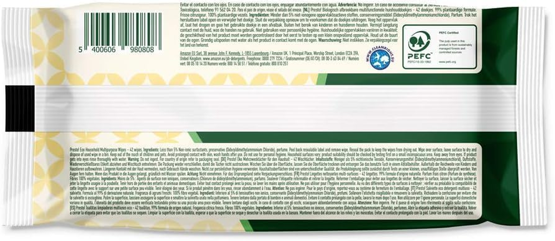 Presto! Multipurpose Household Wipes (6 Packs of 42) image number 2