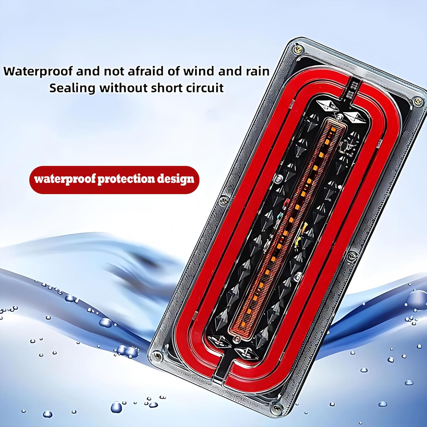 2Pcs LED Trailer Tail Lights, Waterproof Truck Rear Lights with Brake & Turn Signal &ndash; Fit for 24V Lorries, Trucks, Trailers, RV, UTV, Pickup | High Visibility Trailer Lights for Aussie Roads image number 6