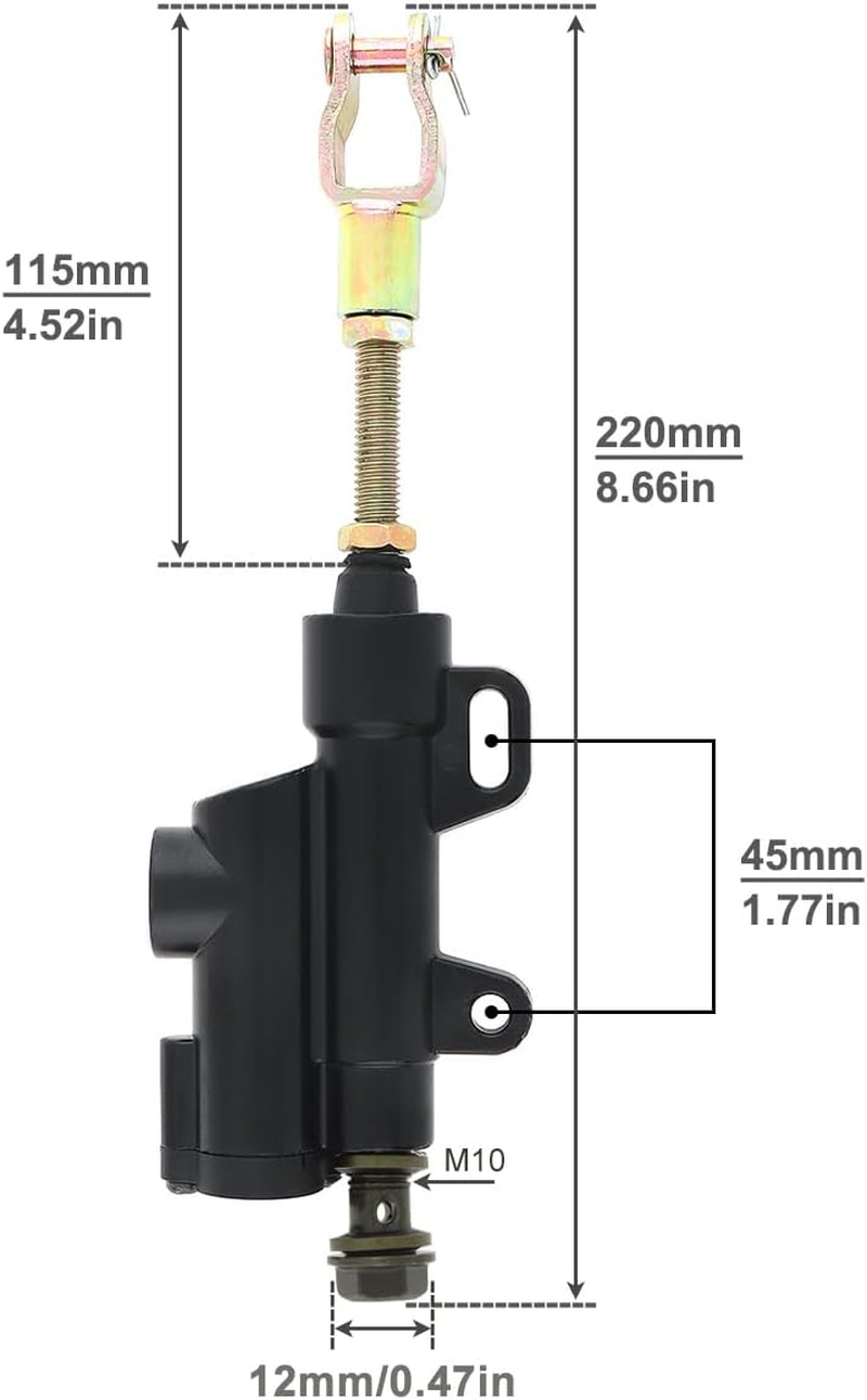 Windance Rear Foot Brake Master Cylinder for 50Cc 70Cc 90Cc 110Cc 125Cc Chinese Dirt Bike Pit Bike Go Kart Scrambling Motorcycle ATV image number 2