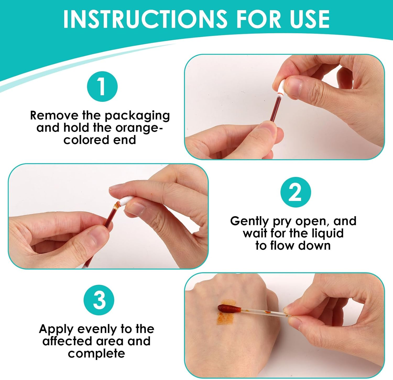 120 Pcs Iodine Swabs, Iodophor Cotton Tips, Individually Wrapped, Skin Disinfection Wound Care Nose Cleaning, Travel Outdoor Essential - Antiseptic Cotton Buds Daily Hygiene Use image number 3