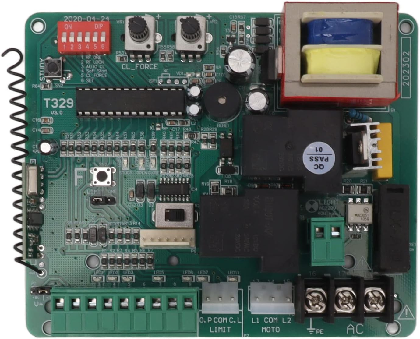 Control Board for Sliding Gate Motor, Remote Control Electric Door Motor Circuit Board with LED Indication, Door Opener PCB Circuit Control Board for Electric Automatic Gate image number 2