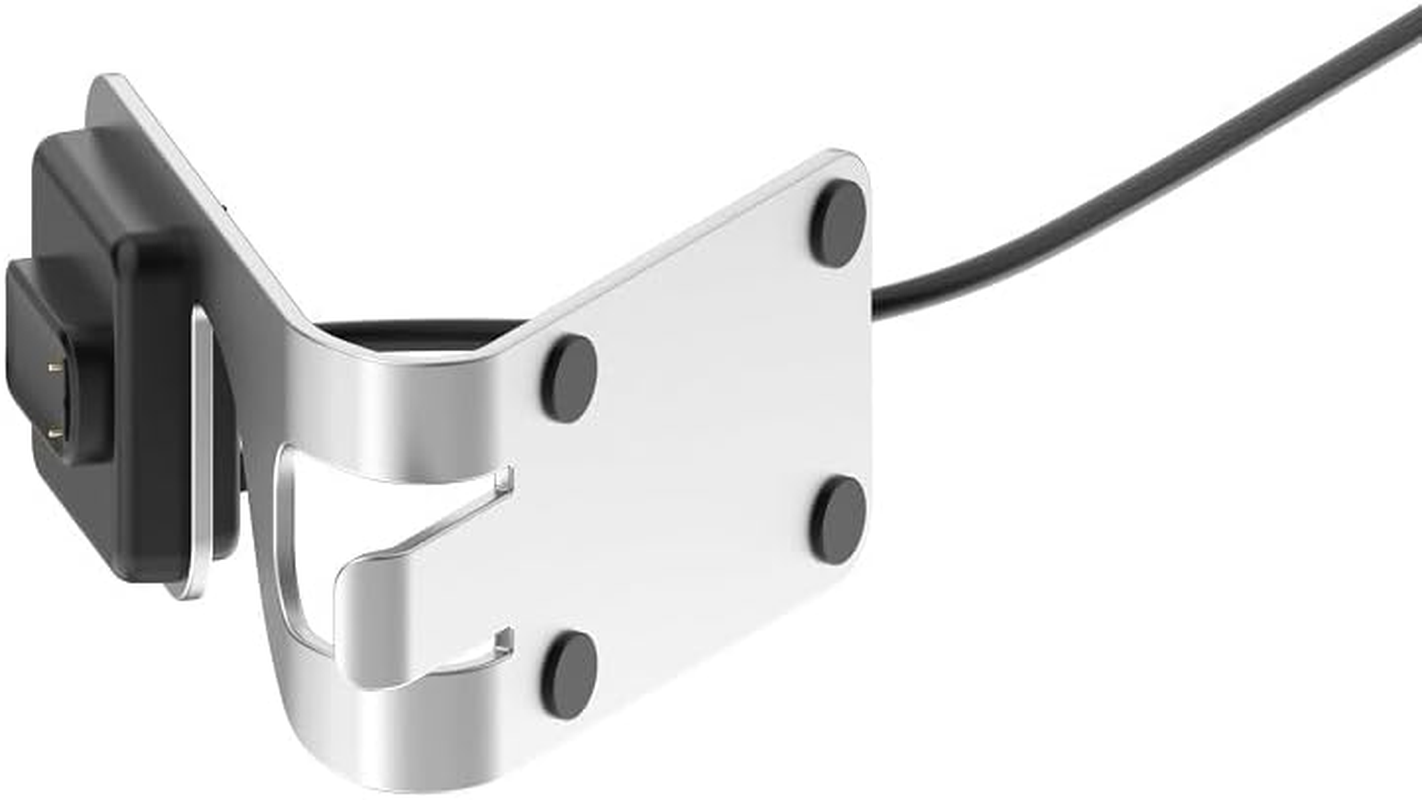 Metal Charger Stand Intended for Fitbit Charge 5 6/ Luxe Watch, Portable Watch Charger with USB Charging Cable Station for Charge 5/ Charge 6/ Luxe(Silver) image number 5