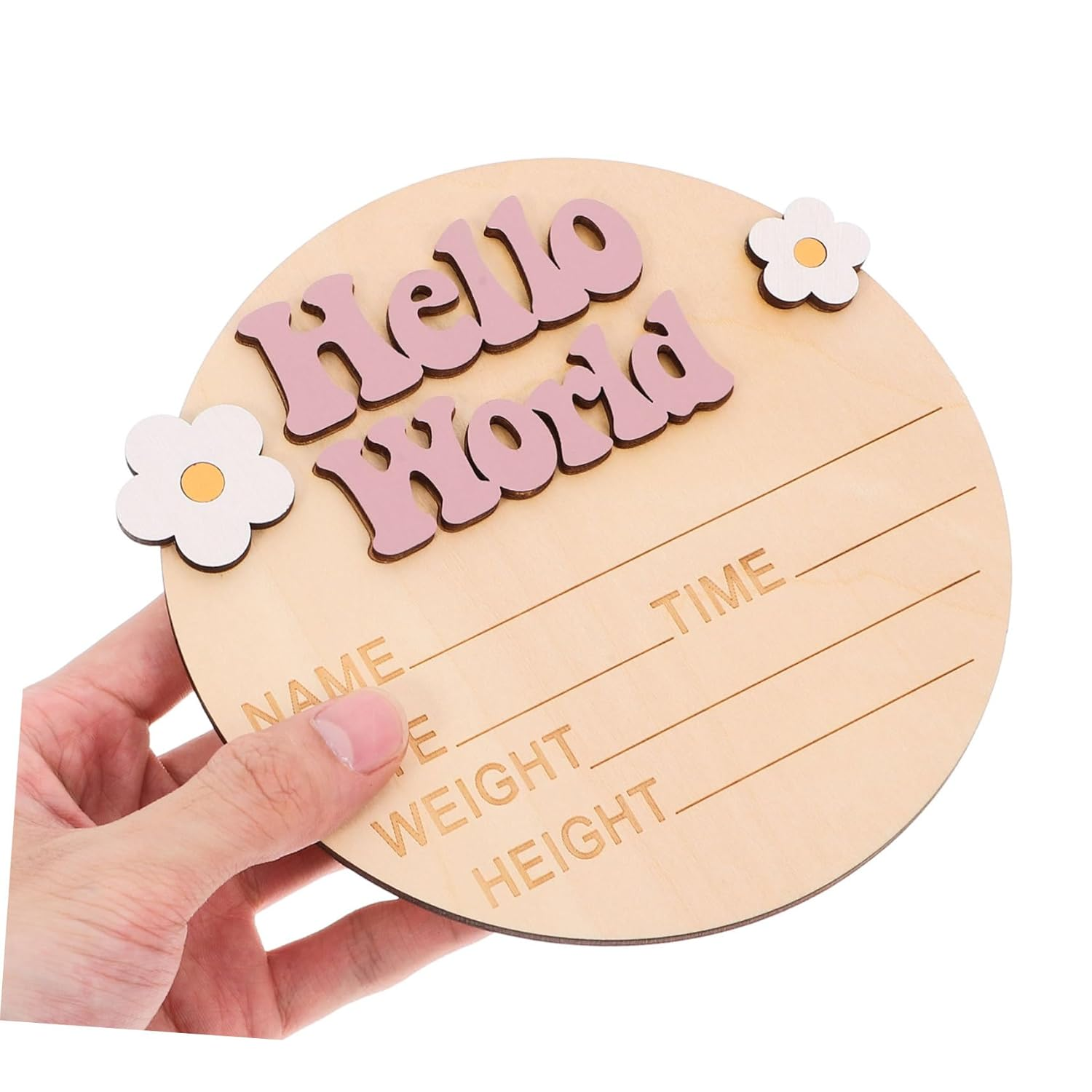 NOLITOY Growth Commemorative Card Wood Milestone Sign Newborn Announcement Sign for Shower Born Essentials for Nursery Decor - Multi image number 2