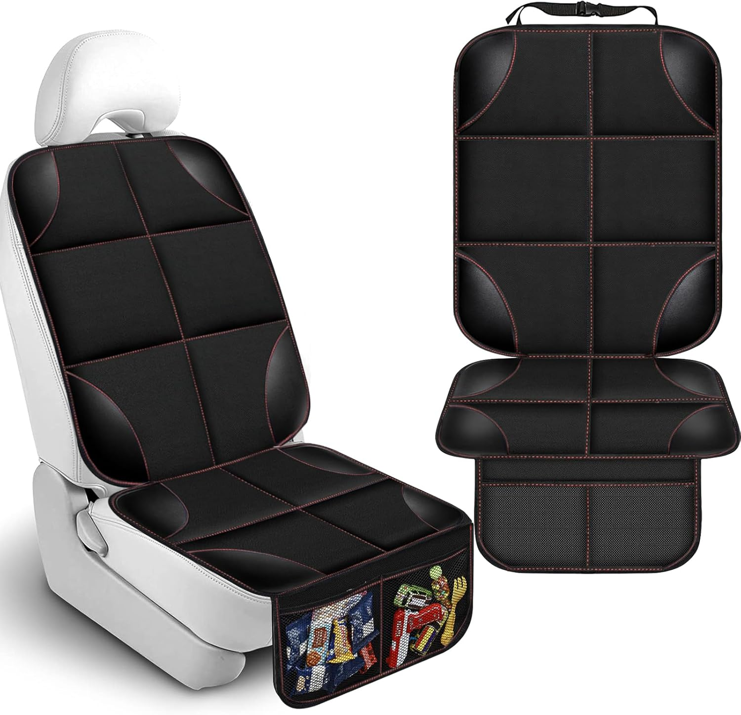 Car Seat Protector for Child Car Seat, 600D Fabric Waterproof Car Seat Cover with Non-Slip Backing, Seat Protector under Baby Car Seat Protectors for Car Back Seat (2 Pack)