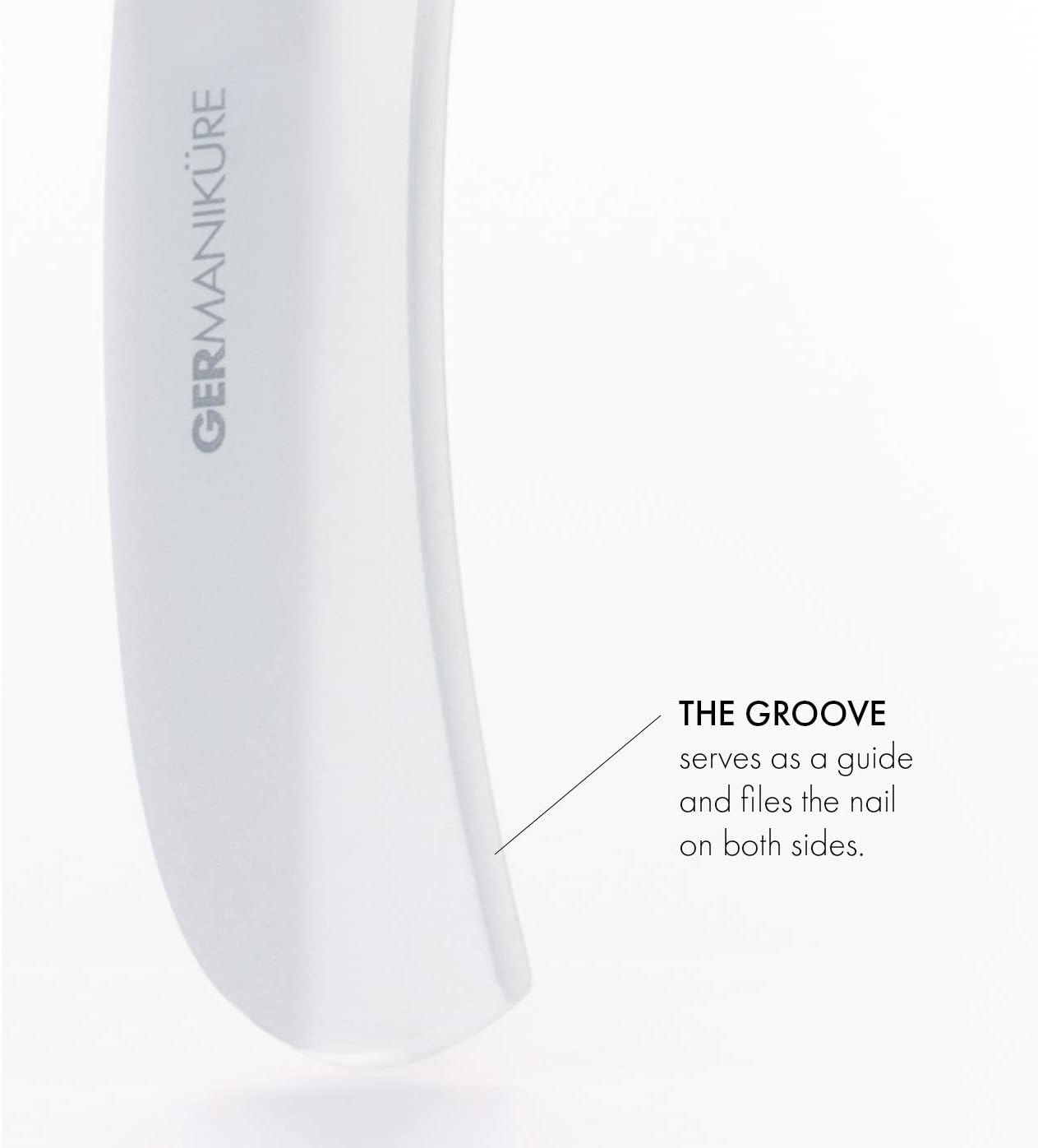 Germanikure 4Pc Genuine Crystal Glass Nail File Set - Moon File, Manicure Stick, Nail File, Pedicure Bar in Leather image number 2