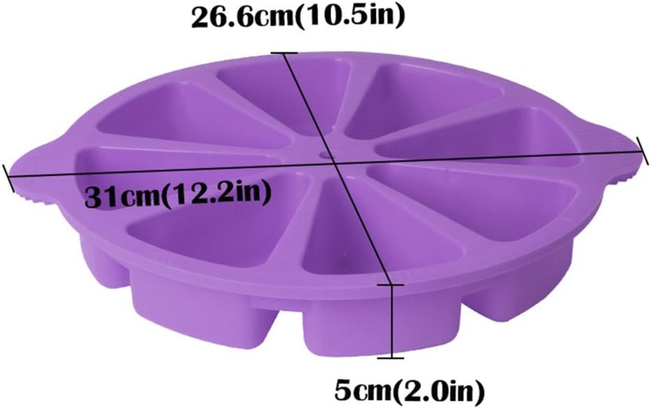 Cake Mold, Baking Molds Triangle DIY 8 Triangle Cavity Silicone Chocolate Cake Cupcake Biscuit Soap Baking Mold for Home Kitchen(Light Purple) image number 1