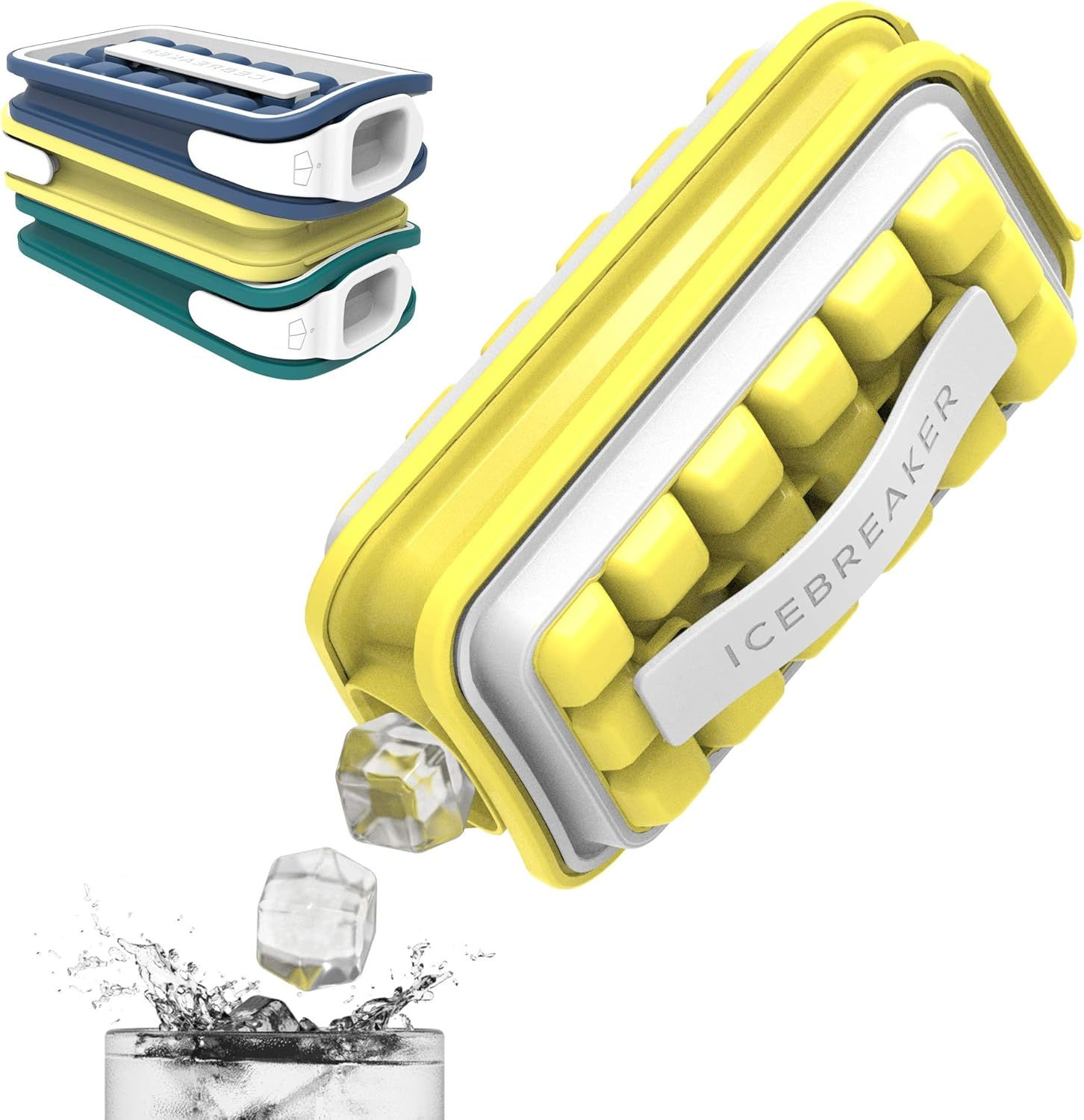 Icebreaker Nordic POP Ice Cube Tray with Lid and Coca-Cola&reg; Design - NO Spill Ice Cube Trays for Freezer - NO Touch Trays for Freezer with Lid - Make and Serve 18 Ice Cube without Touching the Ice