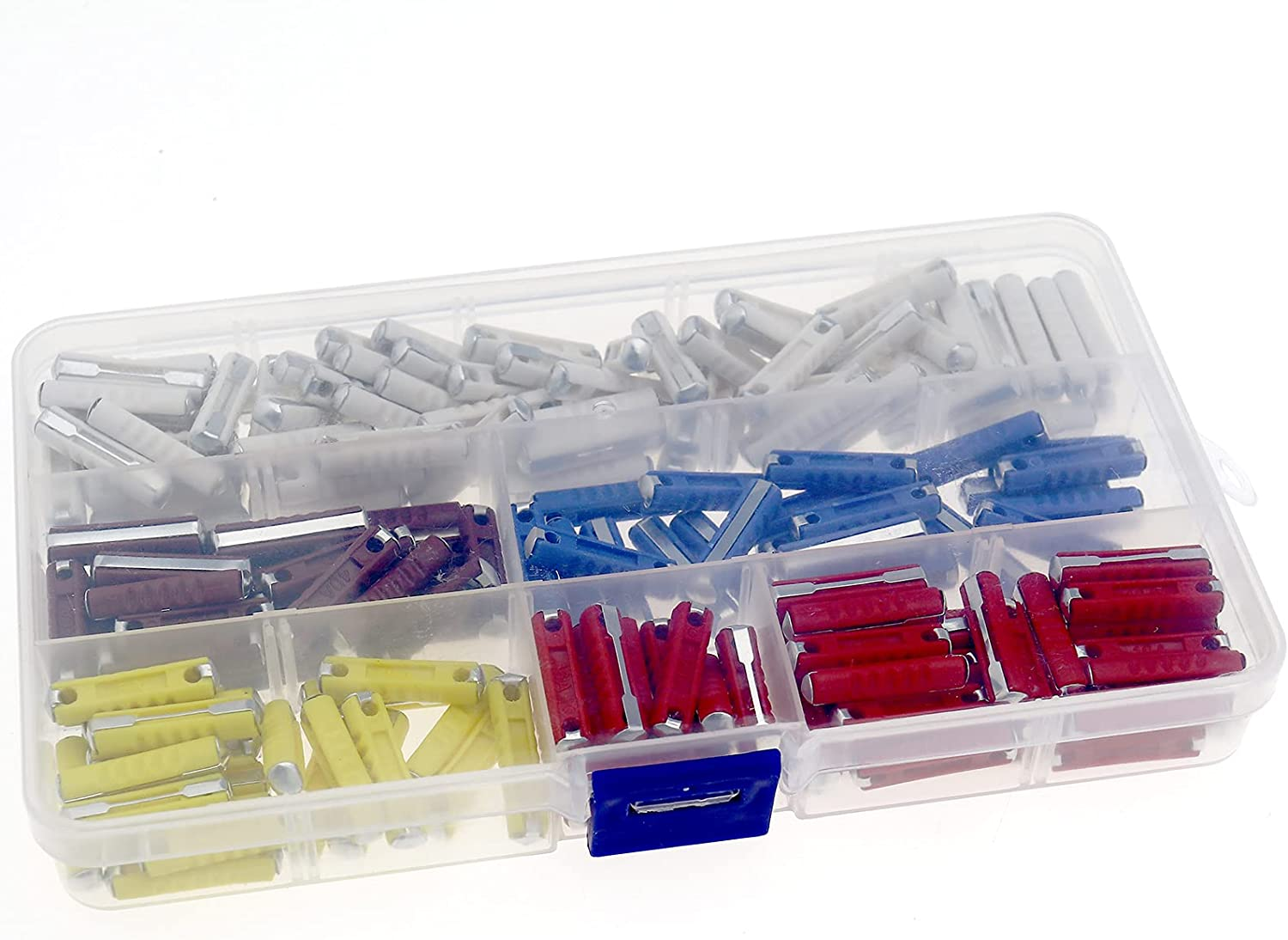 200Pcs Car Repair Parts Torpedo Fuses Replacement Kit Box 5A/ 8A/ 16A/ 25A/ 40A Ceramic Continental Fuses Assortment