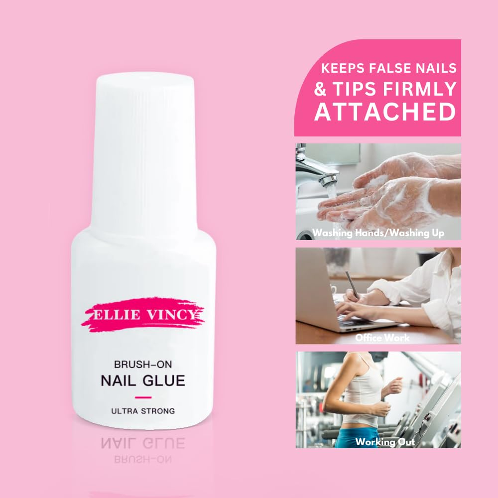 Super Strong Brush-On Glue for Nail Tips, Acrylic & Press-On Nails (7Ml / 0.24 Fl.Oz) &ndash; Long-Lasting & Fast-Drying Adhesive image number 5