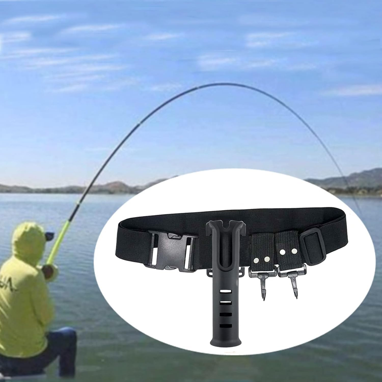 Bigtron Fishing Belt Rod Holder, Portable Waist Pole Inserter image number 1