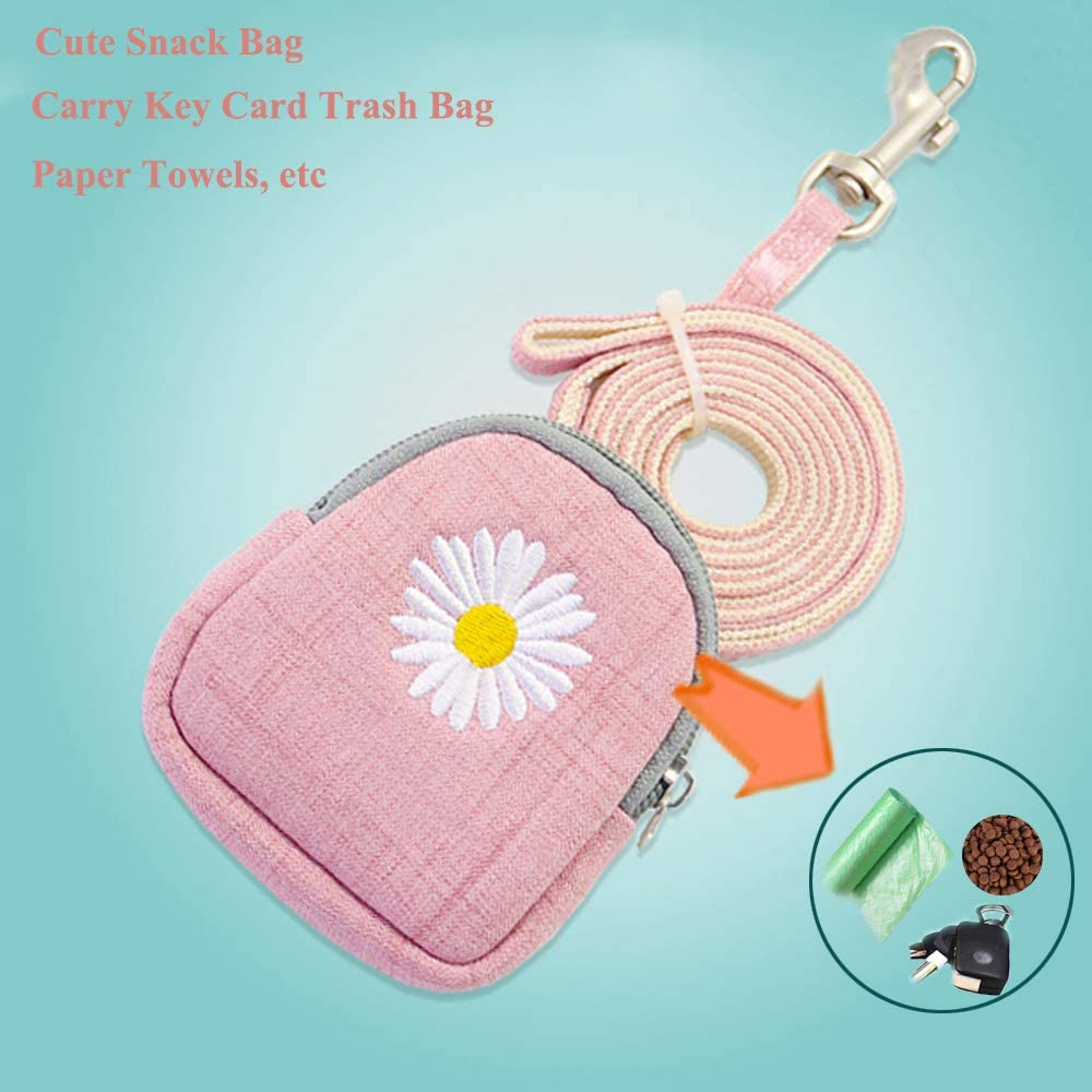 IDOLPET Cat Harness and Leash Set for Walking - Escape Proof, Cute Daisy Design for Kittens and Small Dogs, Comfortable Soft Lightweight Outdoor Vest (Pink Plush, Small) image number 2