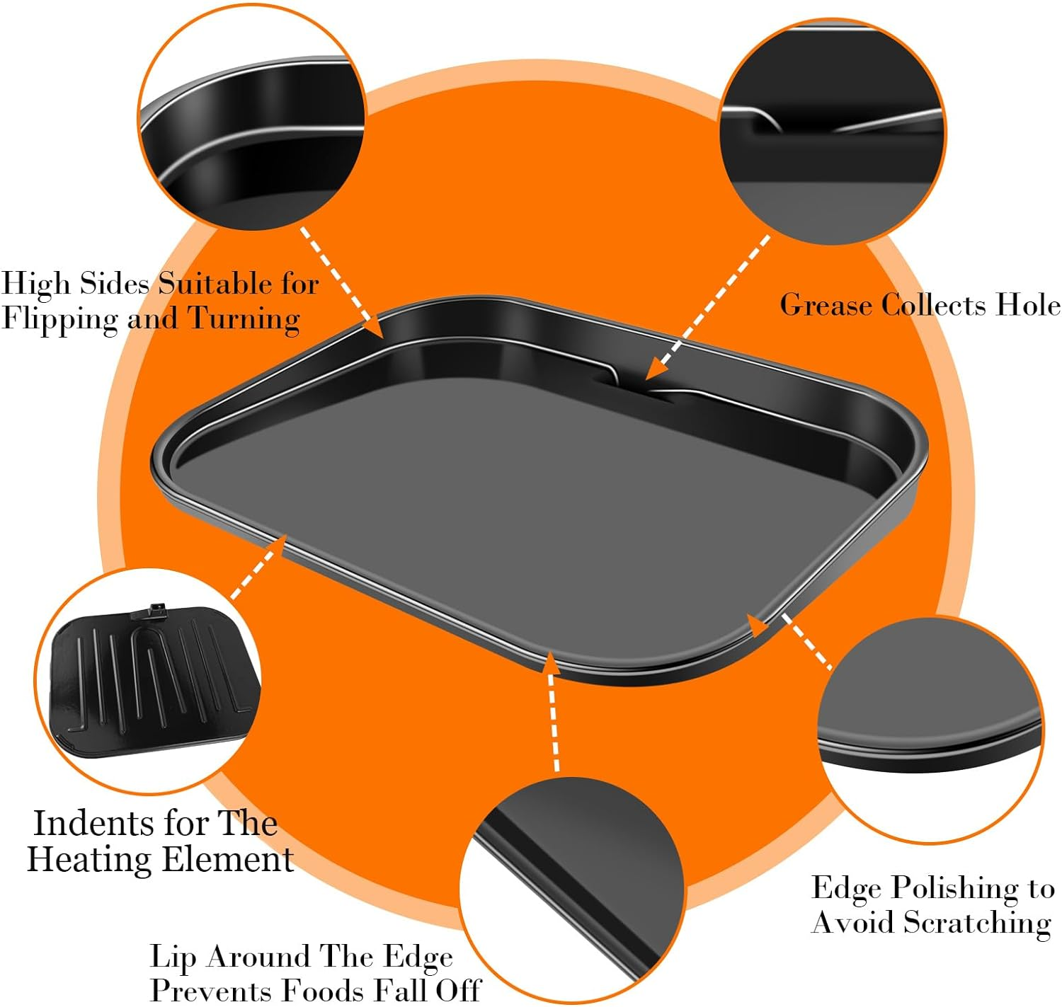 GRILL FORCE Cast Iron Griddle for Ninja Woodfire Grills, Griddle Plate, OG700 Series, Flat Top Griddle Compatible with Ninja Woodfire Outdoor Grills OG701, Ceramic Coating, Easy to Clean, Insert image number 1