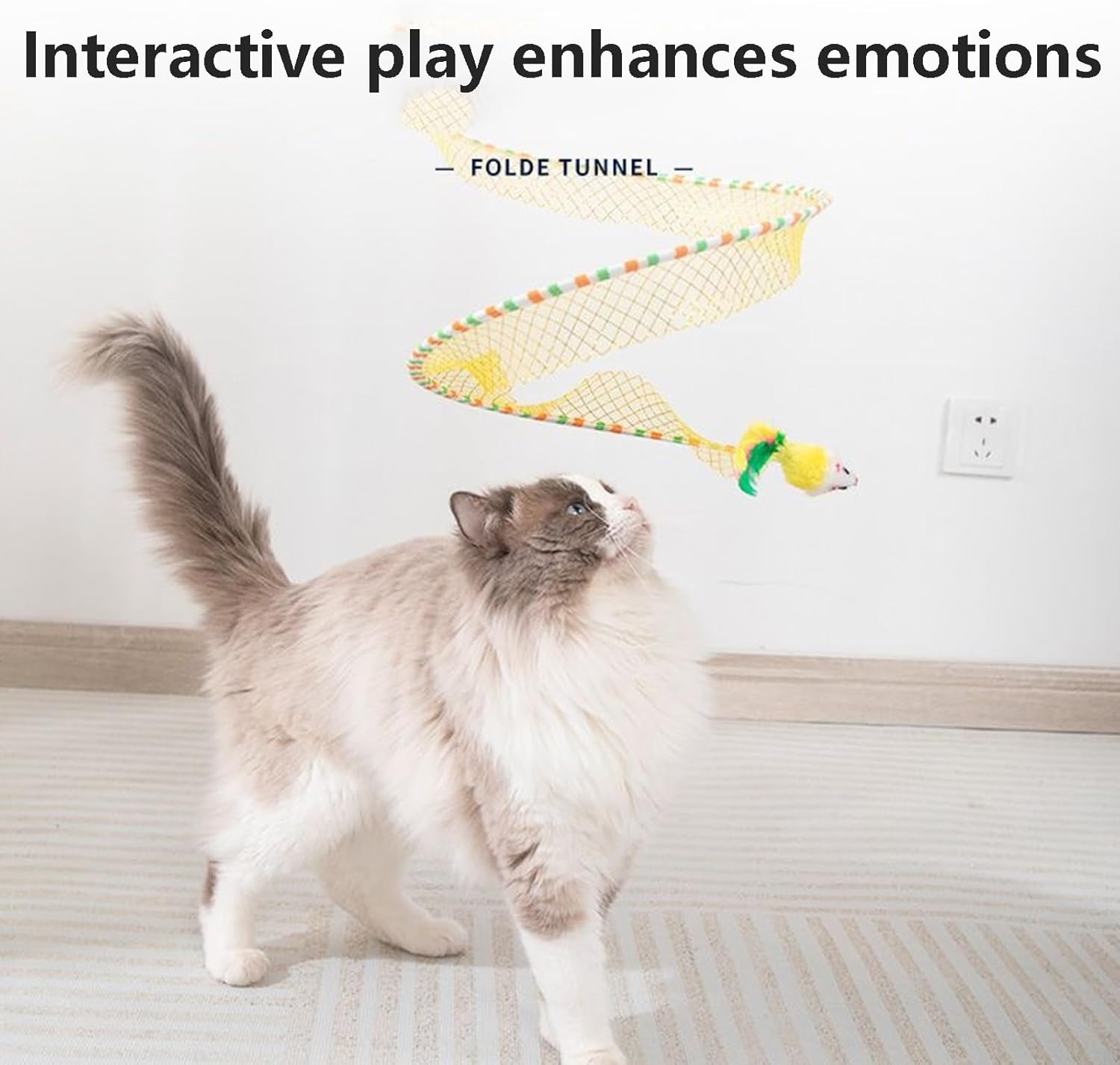 Spiral Cat Tunnel Toy, Nteractive Cat Tunnel Toy for Indoor Use, S Type Cat Tunnel Toy, Spiral Cat Tunnel, Foldable Cat Tunnel Tube image number 5