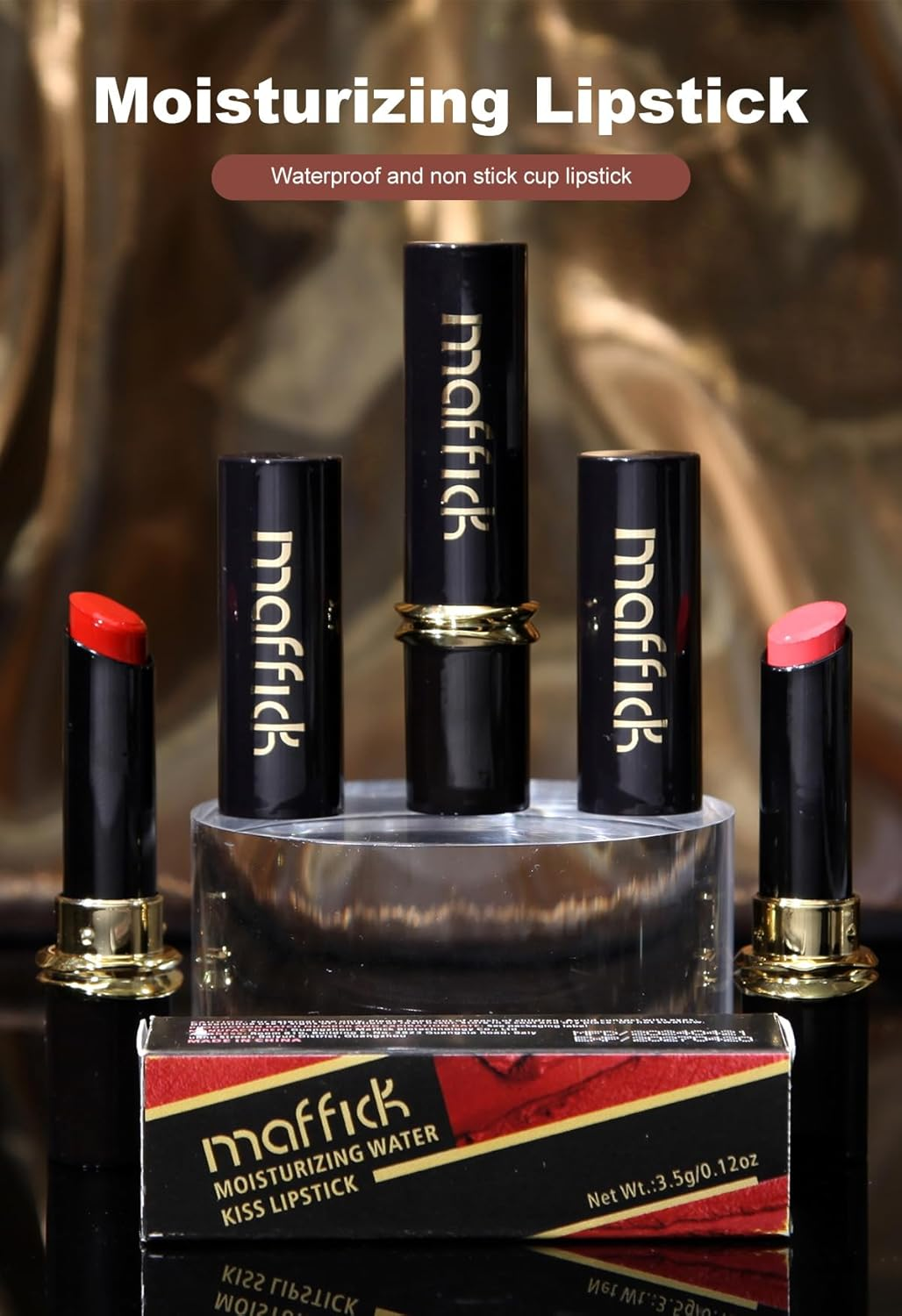 Maffick Lip Glaze Liquid Lipstick: Long-Lasting, Non-Sticking, Waterproof Lip Gloss (04, 23G) - 03 image number 6